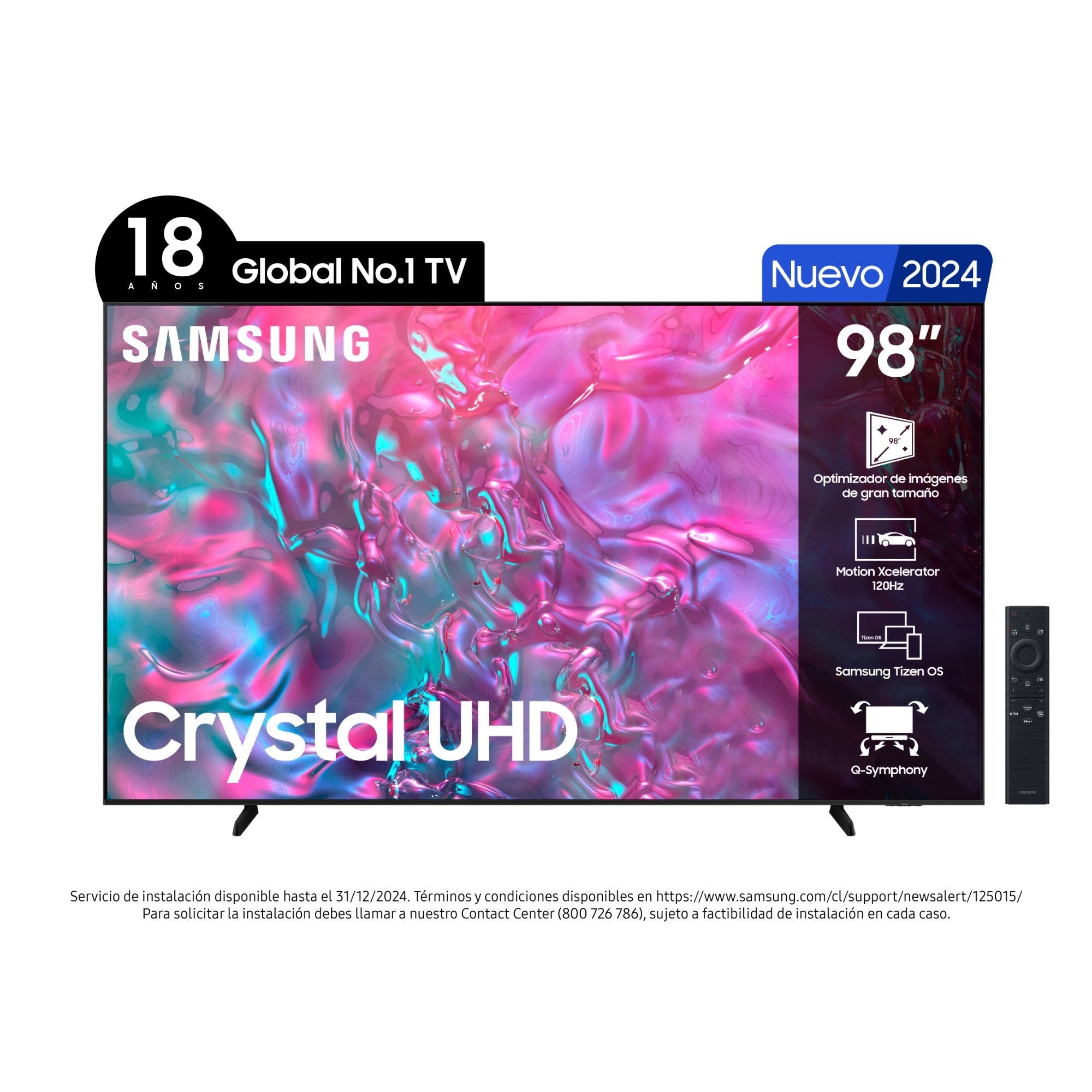 Televisor 98" Led 4k Uhd Un98du9000gxzs Smart Tv Samsung