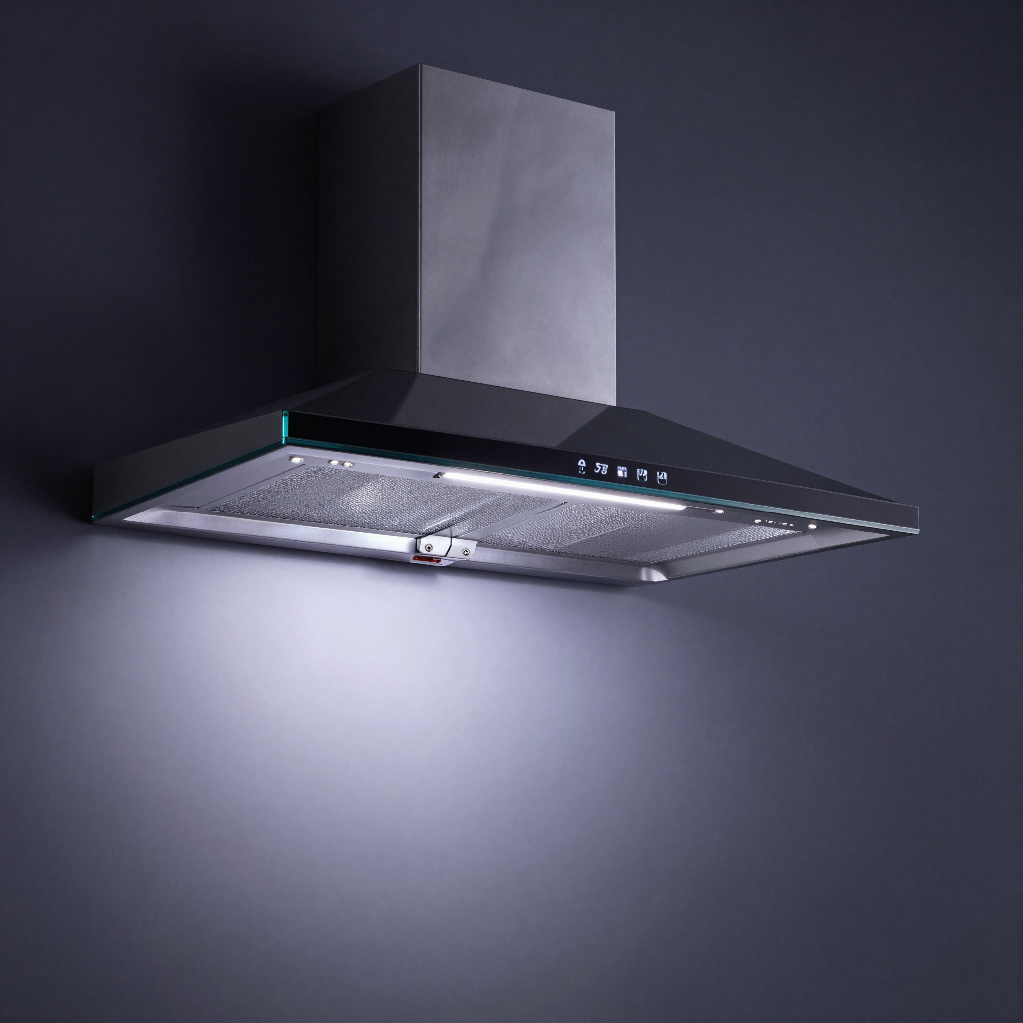 Campana Vidrio Negro Control Touch 90cm - Cyberyear