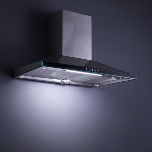 Campana Vidrio Negro Control Touch 90cm - Cyberyear