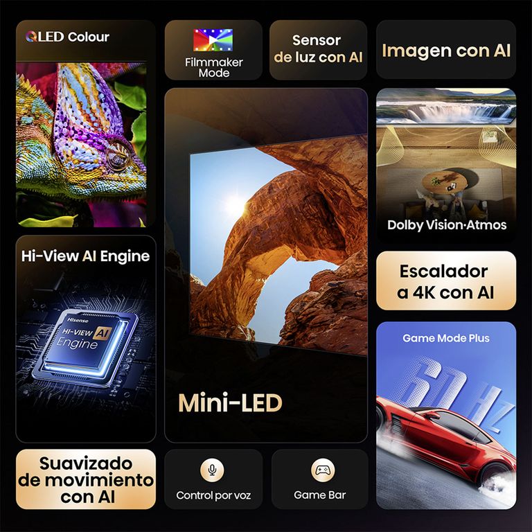 Hisense Smart Tv 55" QLED MINILED 4K UHD 55U6QV