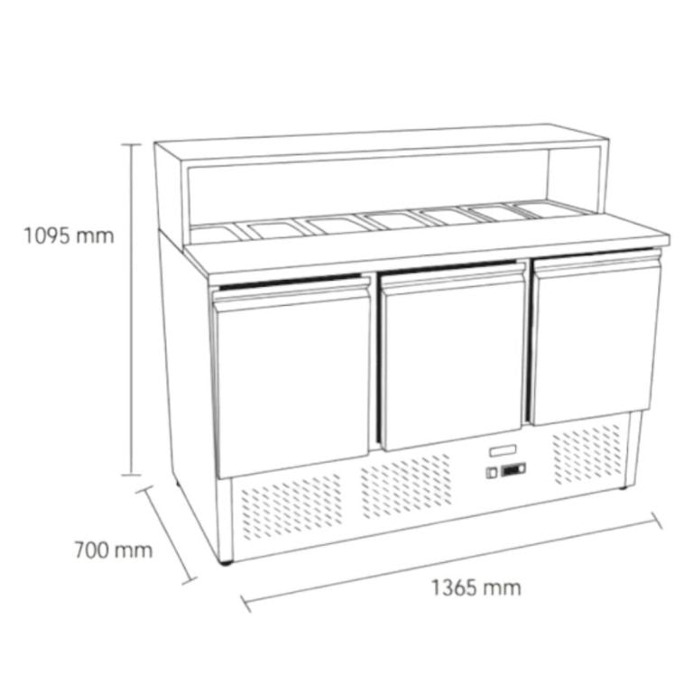 Bozzo Meson Salsero cupula de Vidrio 140cm