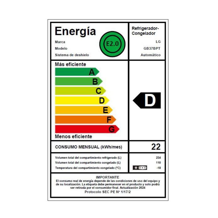 Lg Refrigerador Bottom Freezer No Frost 344 Litros Negro GB37BPT