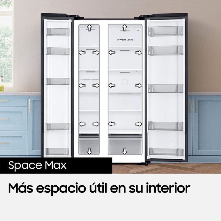 Samsung Refrigerador Side By Side con dispensador 560 L Negro