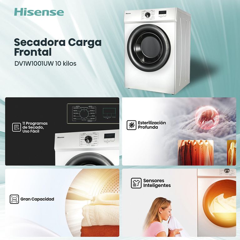 Hisense Secadora 10kg de ventilación DV1W1001UW