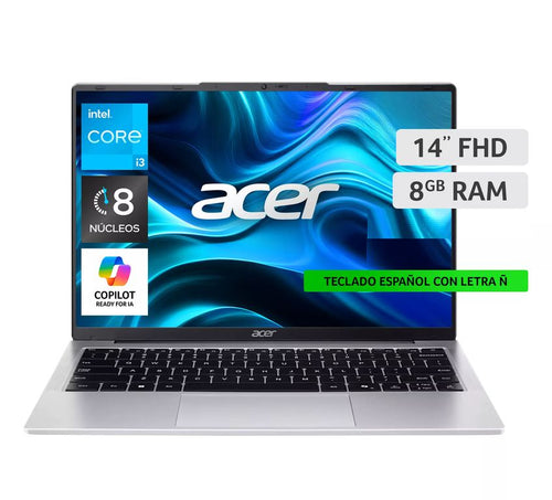 Acer Notebook Intel Core i3, 8 nucleos, 8GB, 128GB SSD, 14p, Win 11