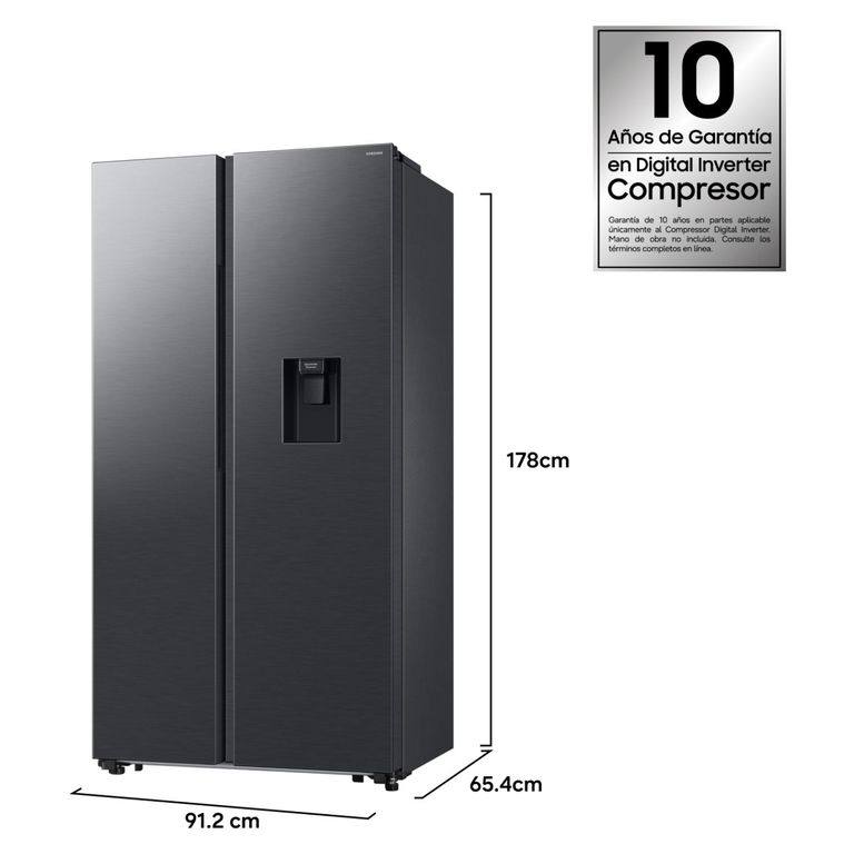 Samsung Refrigerador Side By Side con dispensador 560 L Negro