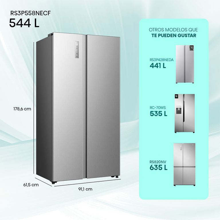 Hisense Refrigerador Side By Side 544 Litros No frost RS3P558NECF