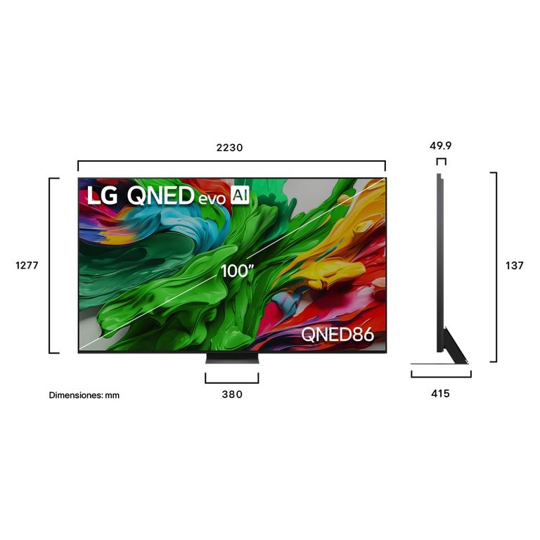 Lg Smart TV QNED 100" 4K UHD AI QNED86 2025 + Magic Remote