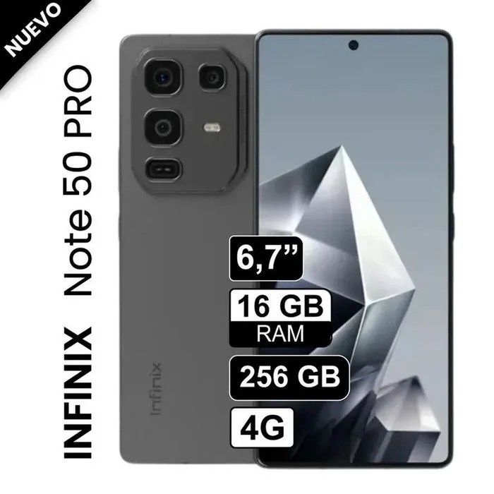Infinix Celular Smartphone Note 50 Pro Dual SIM 256GB de Memoria 8GB RAM Shadow Black