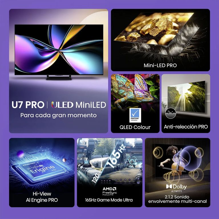 Hisense Televisor 75" ULED 4K GoogleTV 75U7QG PRO