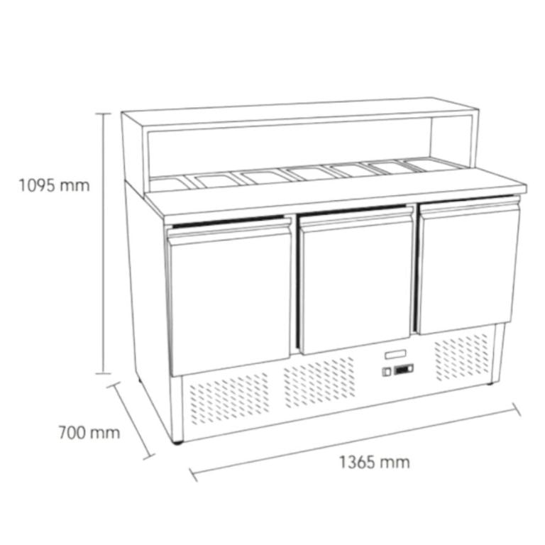 Bozzo Meson Salsero cupula de Vidrio 140cm